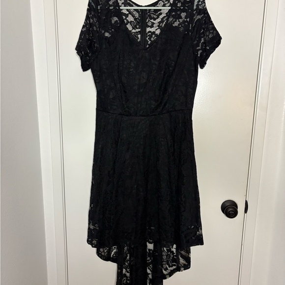 Black V-Neck High Low Sundress for Weddings - Picture 1 of 2